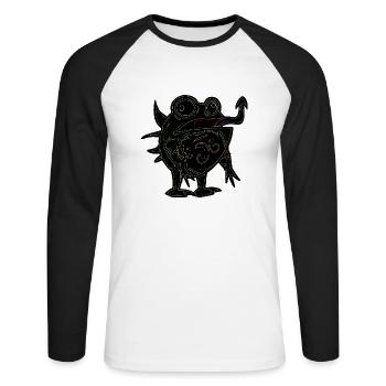 don't want to be humain i want to be frog - T-shirt baseball manches longues Homme - blanc/noir - Devant - Nik (191cm)