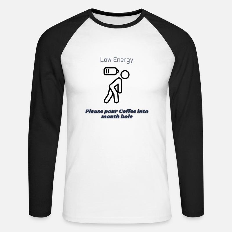 Bitte gib mir Kaffee - Unisex Baseballshirt langarm - Weiß/Schwarz
