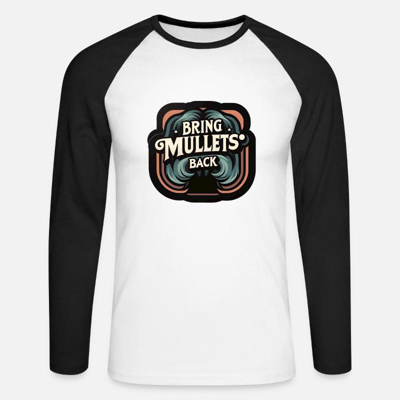 Bring Mullets Back 9 - Unisex Baseballshirt langarm - Weiß/Schwarz
