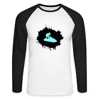 Jet Ski Blobs - T-shirt baseball manches longues Homme - blanc/noir - Devant - Nik (191cm)