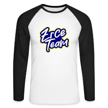 Zrce Team - Unisex Baseballshirt langarm - Weiß/Schwarz - Vorne - Nik (191cm)