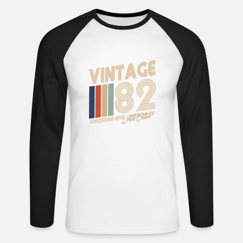 82 - Unisex Baseballshirt langarm - Weiß/Schwarz