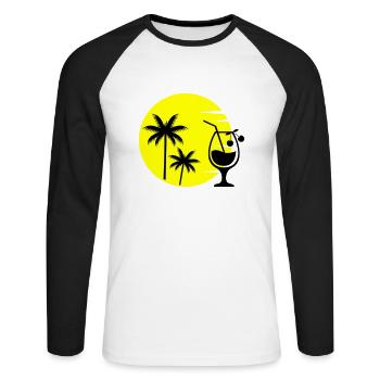 cocktail sunset - Unisex Long Sleeve Baseball T-Shirt - white/black - Front - Nik (191cm)