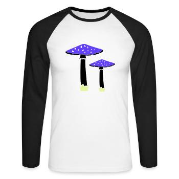 Mushrooms 2 - Unisex Long Sleeve Baseball T-Shirt - white/black - Front - Nik (191cm)