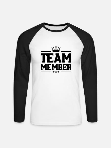 Team Member Krone - Unisex Long Sleeve Baseball T-Shirt - white/black