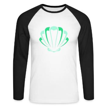 coquille - T-shirt baseball manches longues Homme - blanc/noir - Devant - Nik (191cm)