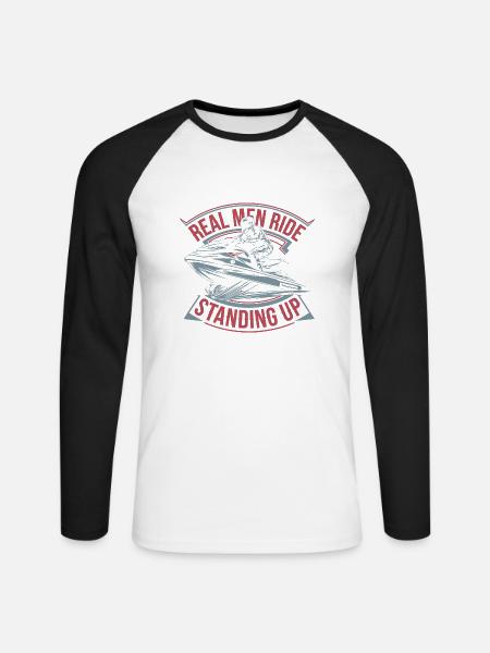 Für echte Wassersportler - Unisex Baseballshirt langarm - Weiß/Schwarz