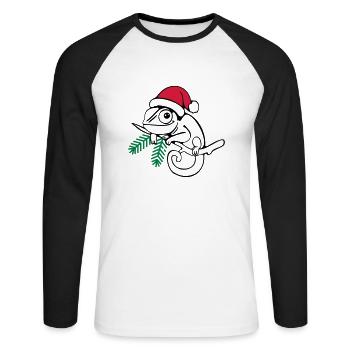 Lui Christmas Tricolor - Unisex Long Sleeve Baseball T-Shirt - white/black - Front - Nik (191cm)