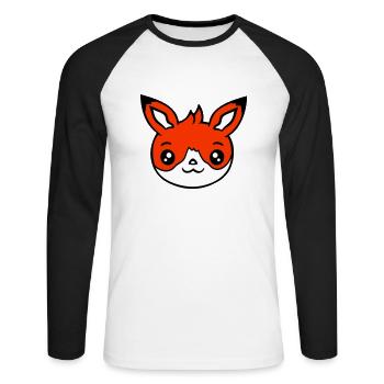 Fuchs Rotfuchs Wildes Tier Schlauer Wald Bewohner - Unisex Baseballshirt langarm - Weiß/Schwarz - Vorne - Nik (191cm)