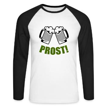 Beer Cheers - Unisex Long Sleeve Baseball T-Shirt - white/black - Front - Nik (191cm)