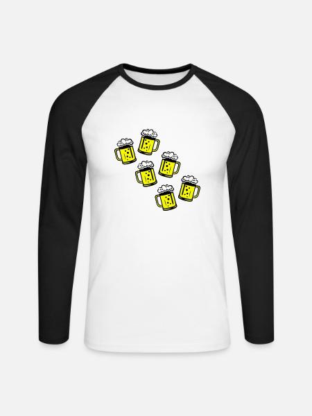 Beer Beer Mug Icon - Unisex Long Sleeve Baseball T-Shirt - white/black