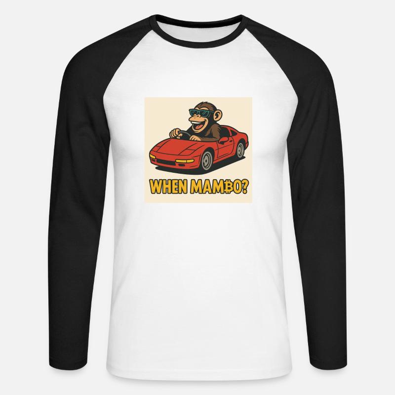Bitcoin meets Monkey Joe - Unisex Baseballshirt langarm - Weiß/Schwarz