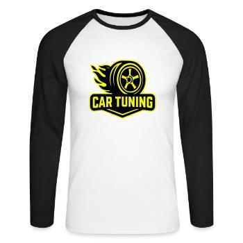Car Tuning Car Tyres - Unisex Long Sleeve Baseball T-Shirt - white/black - Front - Nik (191cm)