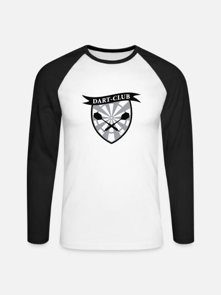 Dart Club 2 - zweifarbig - Unisex Baseballshirt langarm - Weiß/Schwarz