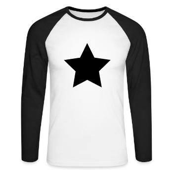 Star, stars - Unisex Long Sleeve Baseball T-Shirt - white/black - Front - Nik (191cm)