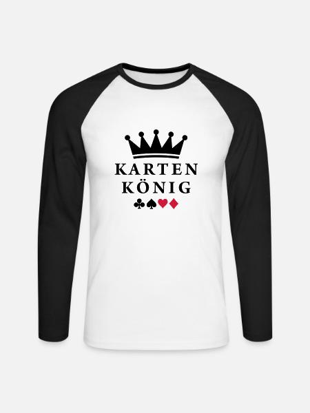 karten_koenig - Unisex Baseballshirt langarm - Weiß/Schwarz