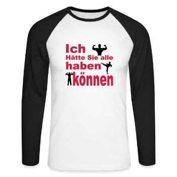 wedding - T-shirt baseball manches longues Homme - blanc/noir - Devant - Nik (191cm)