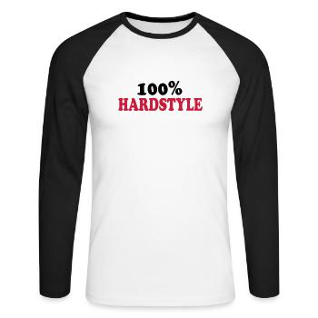 Hardstyle - Unisex Baseballshirt langarm - Weiß/Schwarz - Vorne - Nik (191cm)