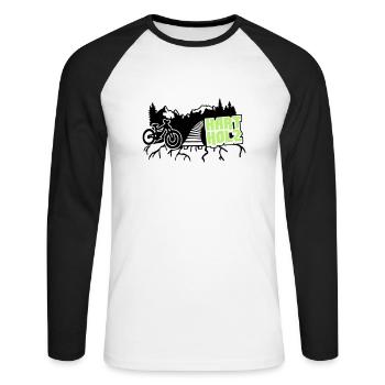BOIS Freeride - T-shirt baseball manches longues Homme - blanc/noir - Devant - Nik (191cm)