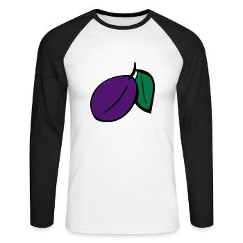 Prune - T-shirt baseball manches longues Homme - blanc/noir - Devant - Nik (191cm)