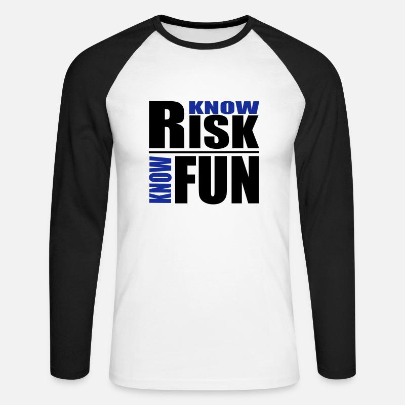 know risk - know fun - Unisex Baseballshirt langarm - Weiß/Schwarz
