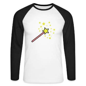 zauberstab_3c - Unisex Long Sleeve Baseball T-Shirt - white/black - Front - Nik (191cm)