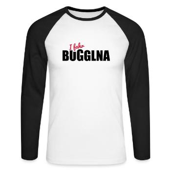 Buggl na - Unisex Baseballshirt langarm - Weiß/Schwarz - Vorne - Nik (191cm)