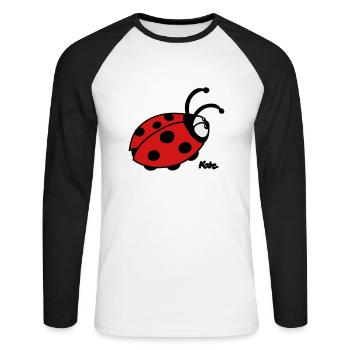 Marienkäfer (c) - T-shirt baseball manches longues Homme - blanc/noir - Devant - Nik (191cm)