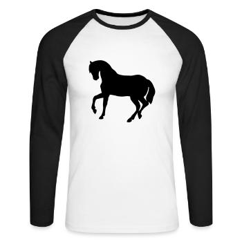 Cute Pony - Unisex Long Sleeve Baseball T-Shirt - white/black - Front - Nik (191cm)