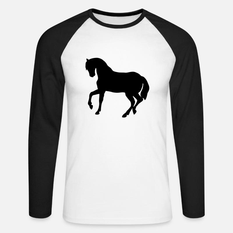 Süßes Pony - Unisex Baseballshirt langarm - Weiß/Schwarz