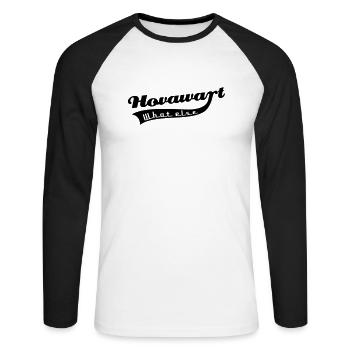 Hovawart - Unisex Baseballshirt langarm - Weiß/Schwarz - Vorne - Nik (191cm)