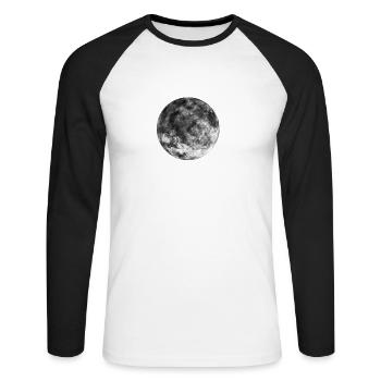 la lune - T-shirt baseball manches longues Homme - blanc/noir - Devant - Nik (191cm)