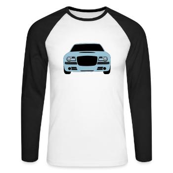 Voiture de voiture - T-shirt baseball manches longues Homme - blanc/noir - Devant - Nik (191cm)