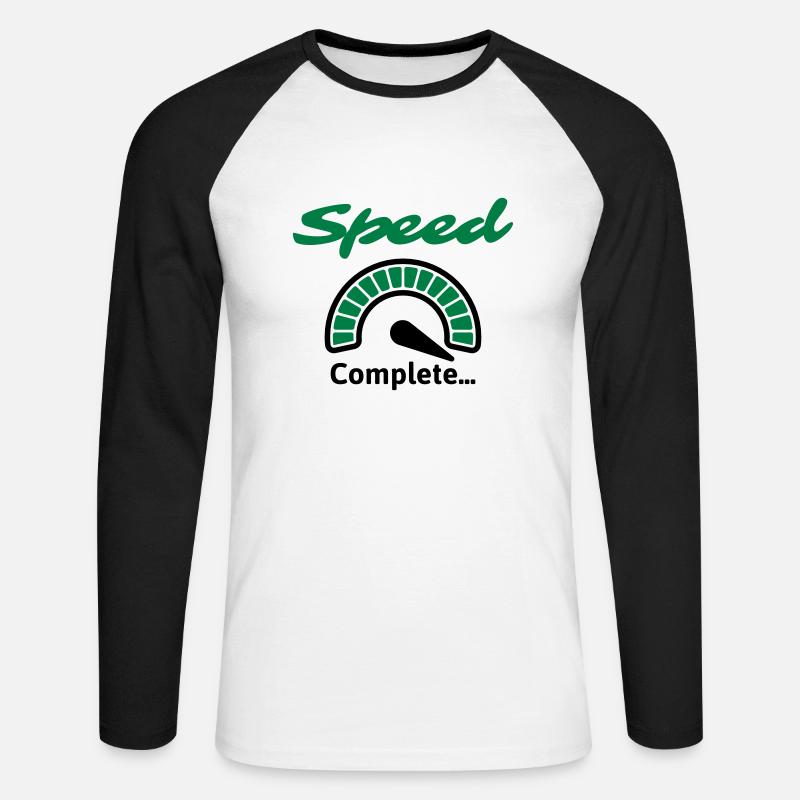 Speed Complete... - Unisex Baseballshirt langarm - Weiß/Schwarz