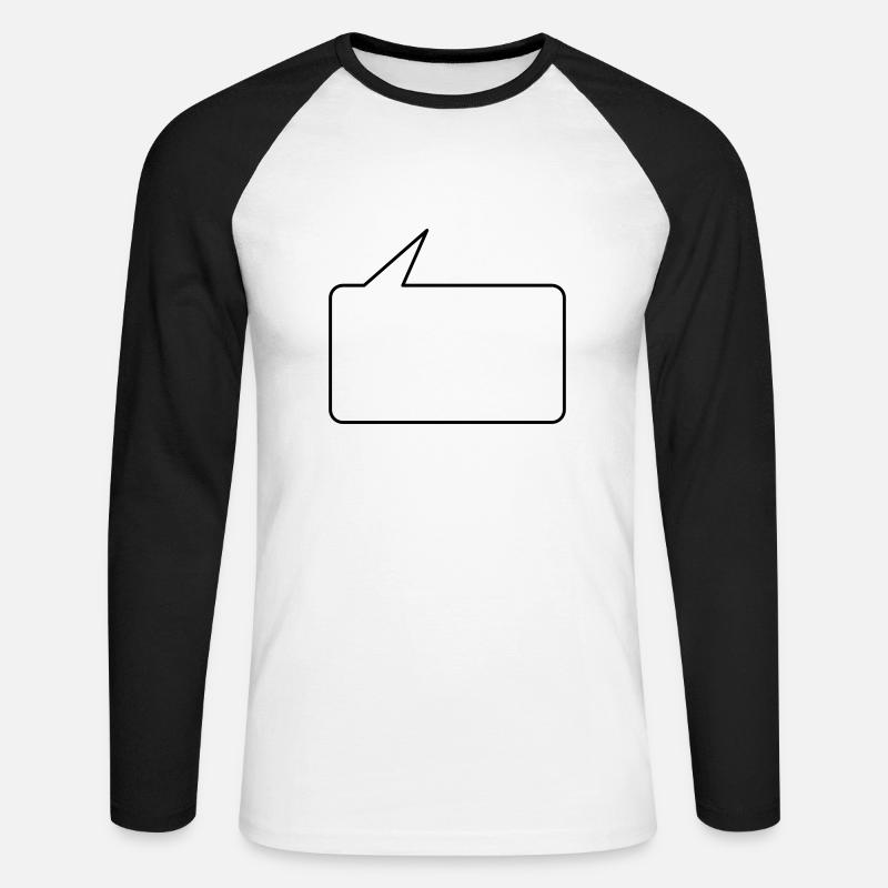 Sprechblase eckig klein 2c - Unisex Baseballshirt langarm - Weiß/Schwarz
