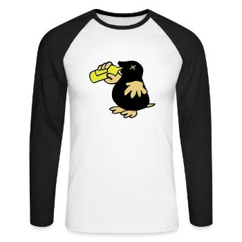 Mole Saufwurf - Unisex Long Sleeve Baseball T-Shirt - white/black - Front - Nik (191cm)