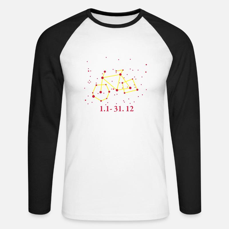Sternzeichen Radler 2 - Unisex Baseballshirt langarm - Weiß/Schwarz