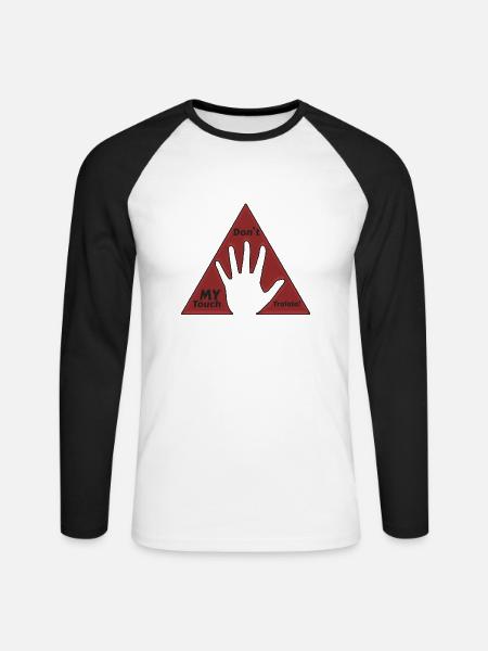 Don't my touch my TRALALA! - Unisex Long Sleeve Baseball T-Shirt - white/black
