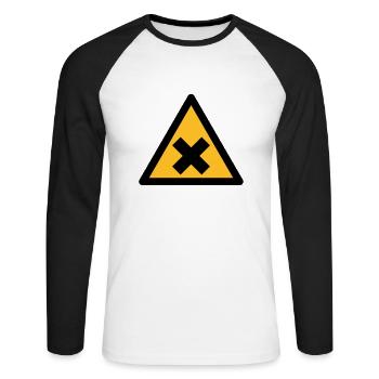 Hazard Symbol - Harmful Substances (2-color) - Unisex Long Sleeve Baseball T-Shirt - white/black - Front - Nik (191cm)