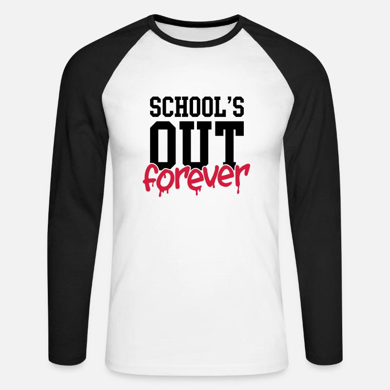 school's out forever - Unisex Baseballshirt langarm - Weiß/Schwarz