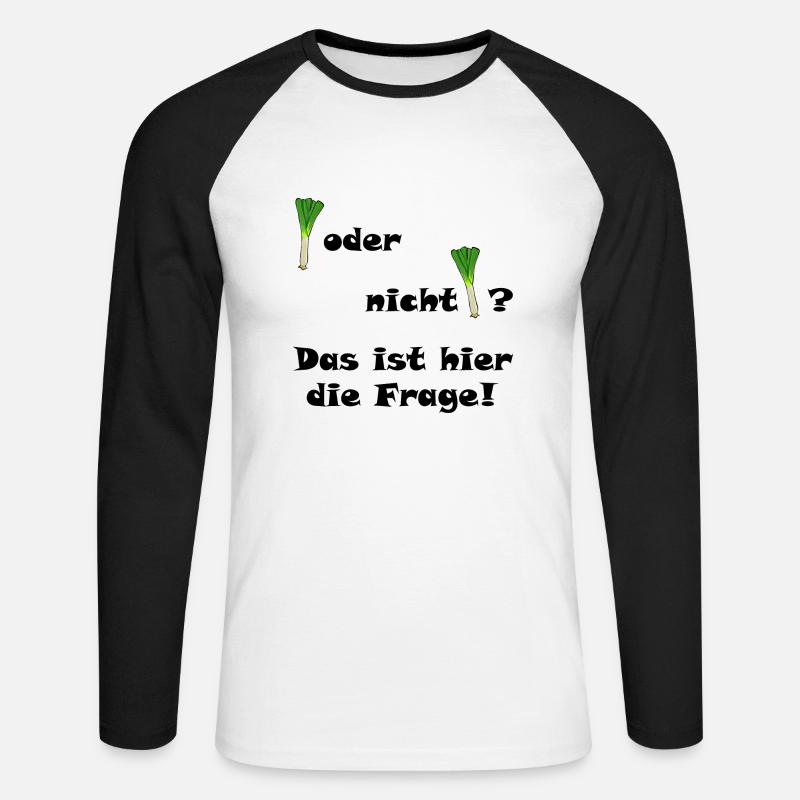 Lauch oder nicht Lauch? - Unisex Baseballshirt langarm - Weiß/Schwarz