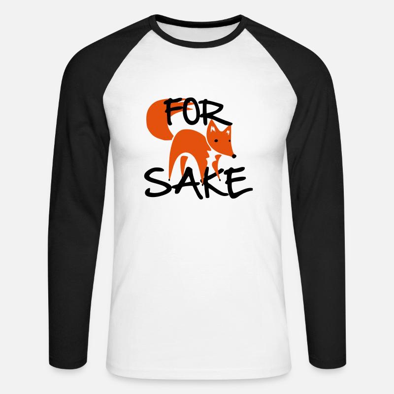 For Fox Sake - Unisex Baseballshirt langarm - Weiß/Schwarz