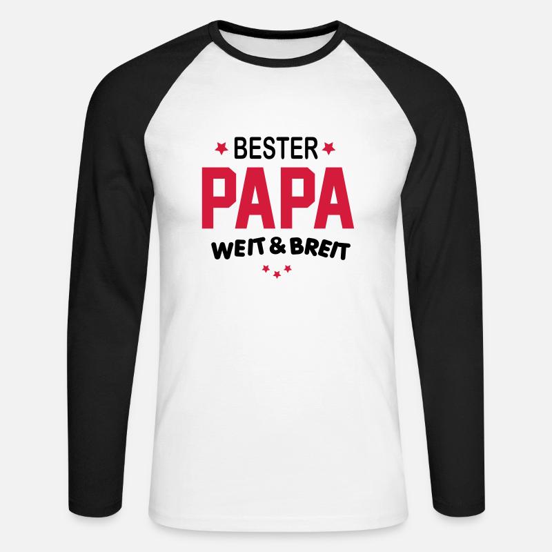 besterpapa - Unisex Baseballshirt langarm - Weiß/Schwarz