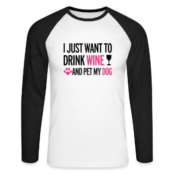 Wine - Unisex Baseballshirt langarm - Weiß/Schwarz - Vorne - Nik (191cm)