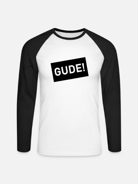 Gude Frankfurt! - Unisex Long Sleeve Baseball T-Shirt - white/black