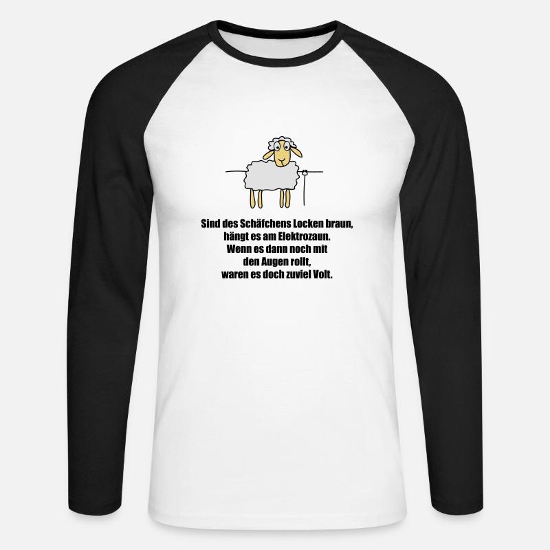 schaefchen - Unisex Baseballshirt langarm - Weiß/Schwarz