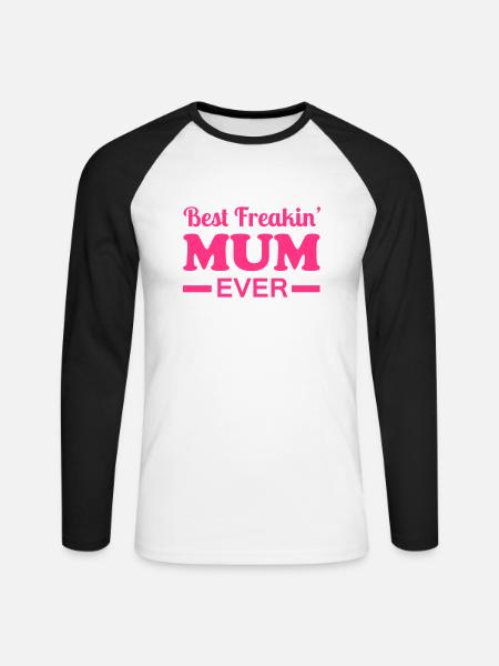 Mum - Unisex Long Sleeve Baseball T-Shirt - white/black
