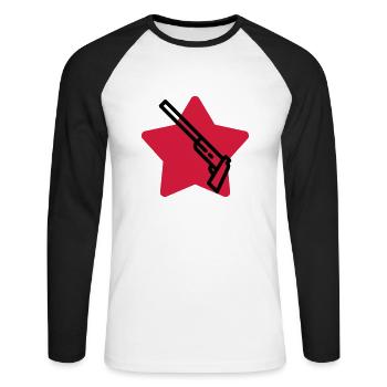 Sport Shooting - Sportschießen - Tir - Sport - Unisex Long Sleeve Baseball T-Shirt - white/black - Front - Nik (191cm)
