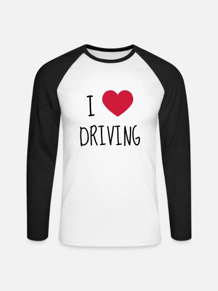 Driver - Driving - Fahren - Conducteur - Auto - Unisex Long Sleeve Baseball T-Shirt - white/black