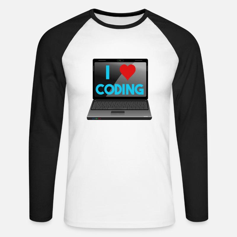 Programmieren, Programmierer, Informatiker - Unisex Baseballshirt langarm - Weiß/Schwarz